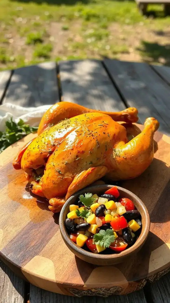 savory chicken black bean salsa