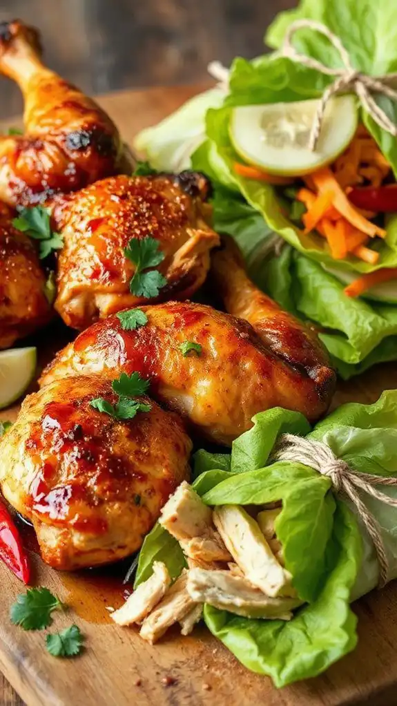 savory chicken cabbage wraps