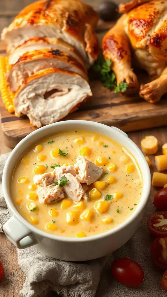 savory chicken corn soup