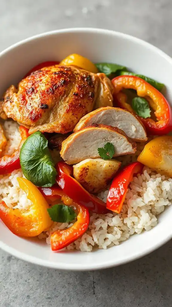 savory chicken fajita bowl