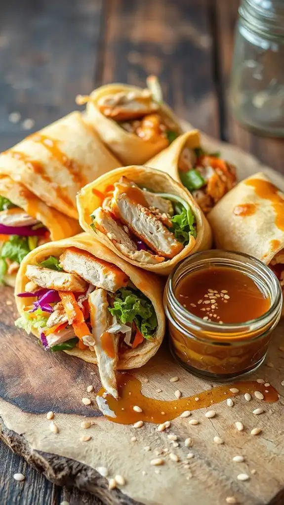 savory chicken in wraps