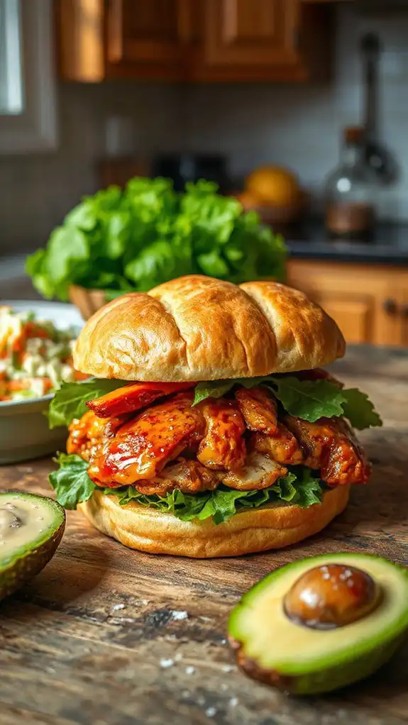 savory chicken on bread