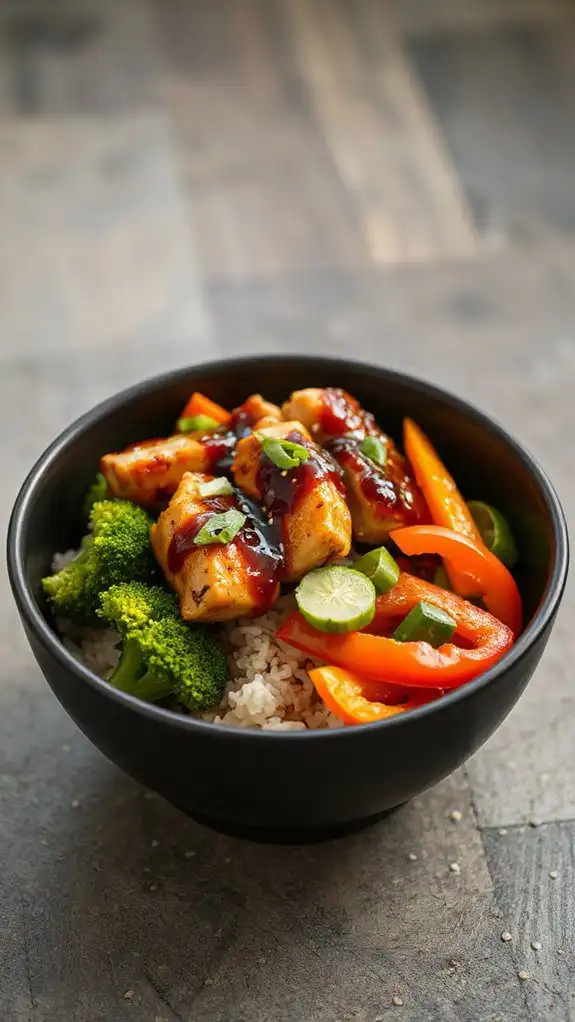 savory chicken rice bowls