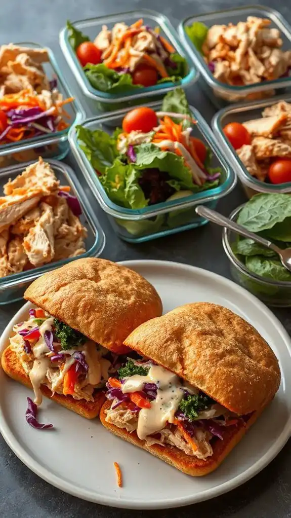 savory chicken slaw sandwiches