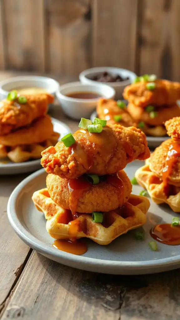 savory chicken waffle snacks
