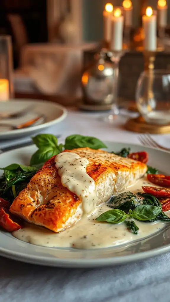 savory creamy garlic salmon