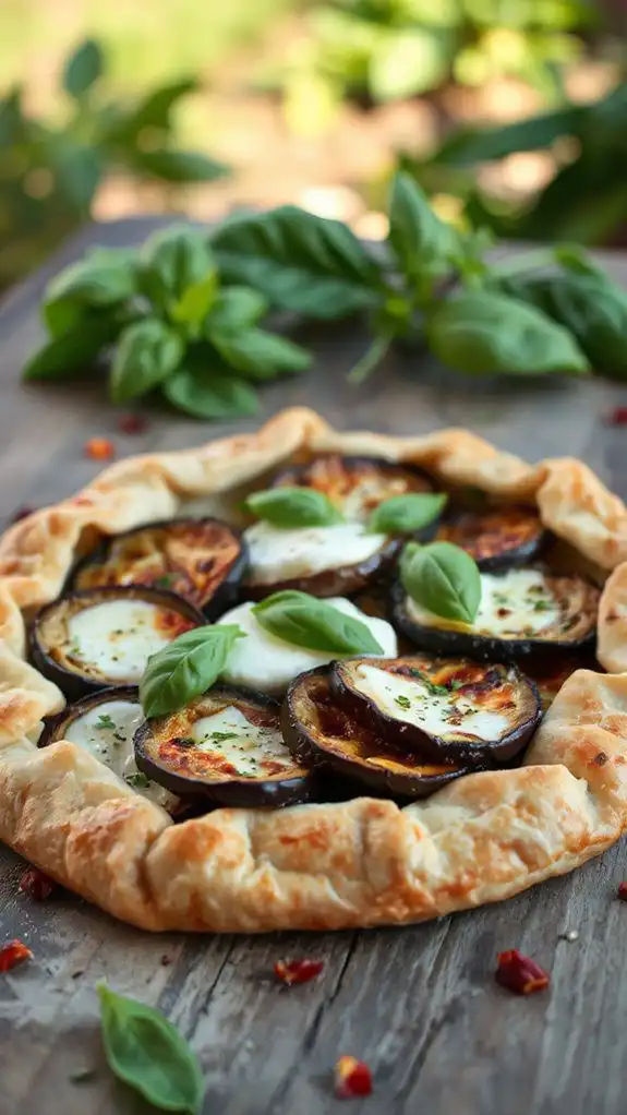 savory eggplant mozzarella pastry
