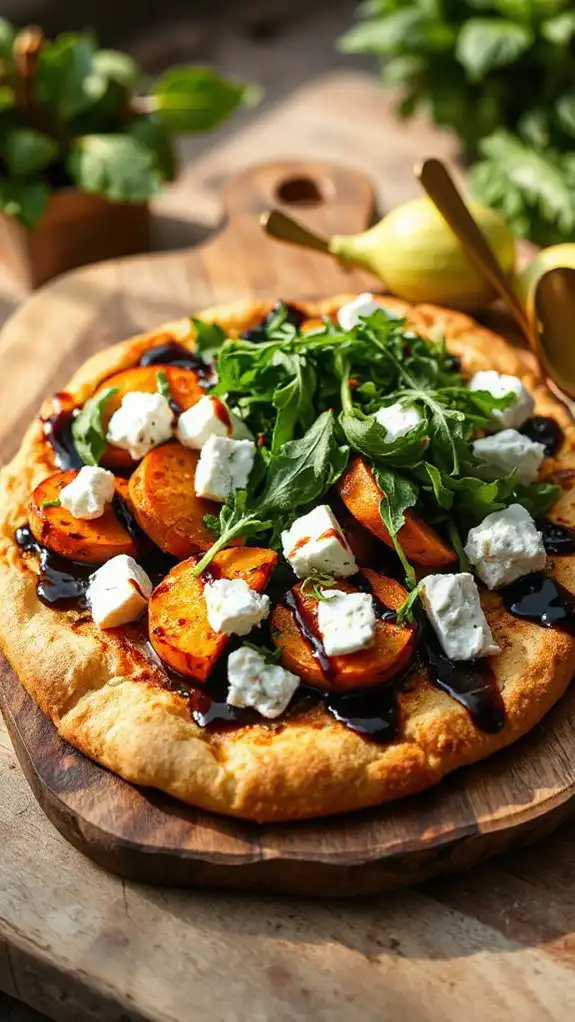 savory flatbread with toppings