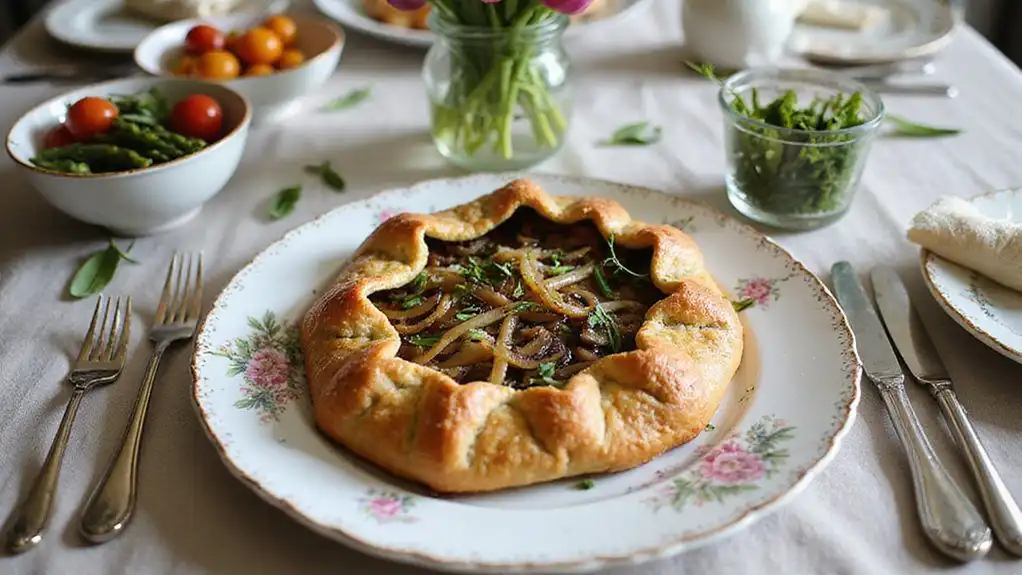 savory galette with mushrooms savory galette with mushrooms