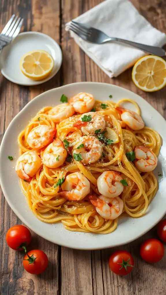 savory garlic shrimp pasta