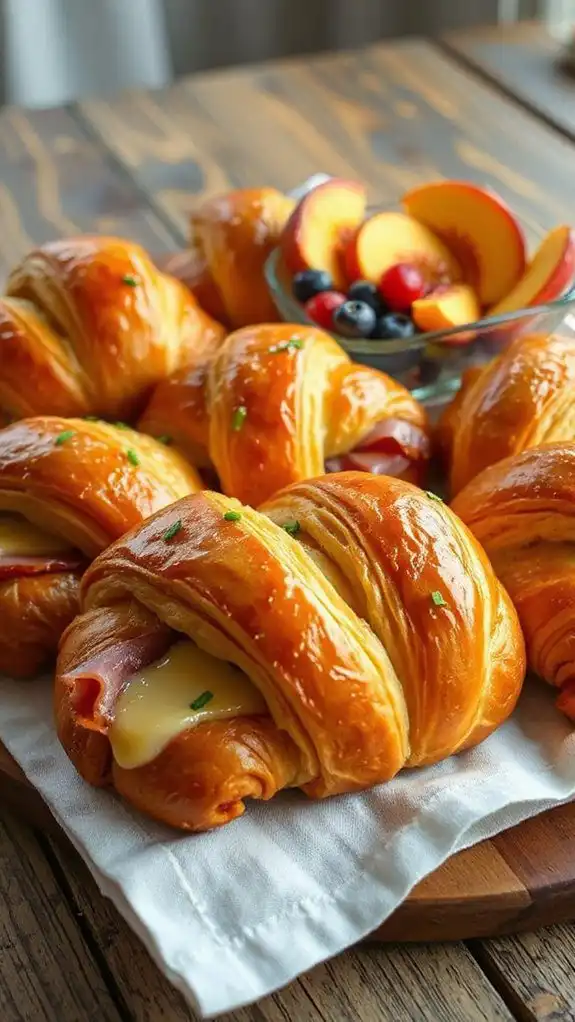 savory ham and cheese croissants