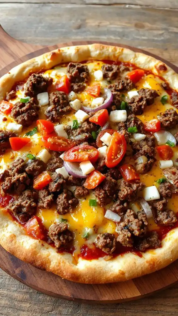 savory hamburger pizza delight
