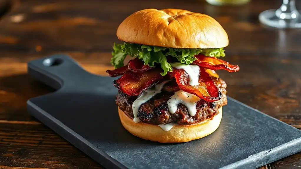 savory hearty ranch burger