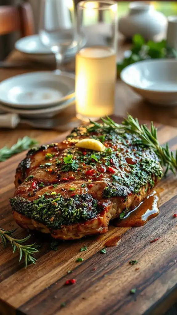 savory herb coated steak