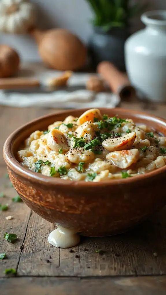 savory herb infused oatmeal dish