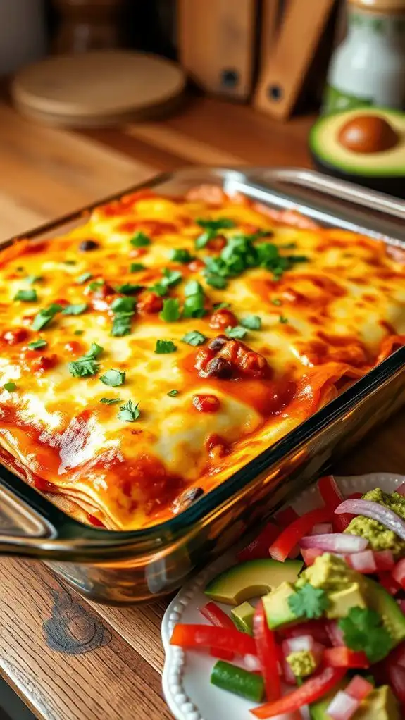 savory layered enchilada dish