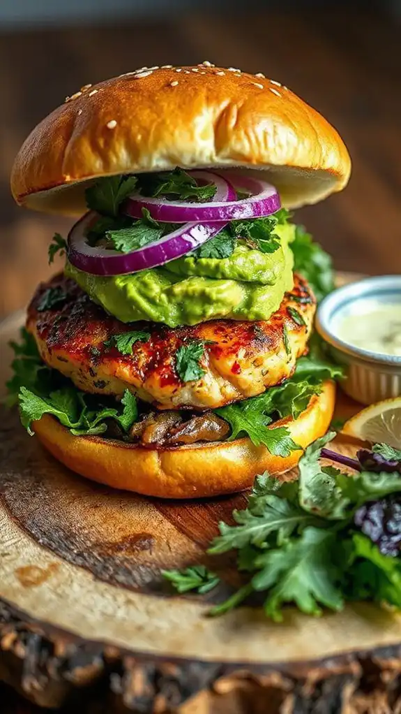 savory lemon herb burger