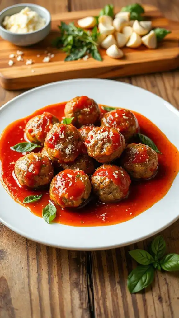 savory meatballs with sauce