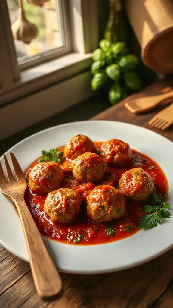 savory meatballs with sauce