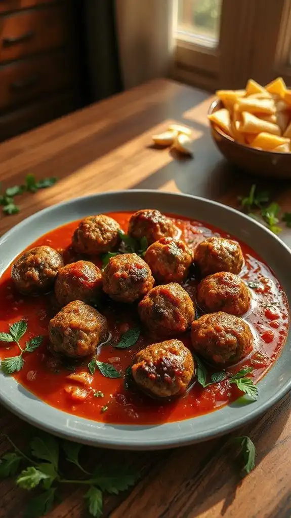 savory meatballs with sauce