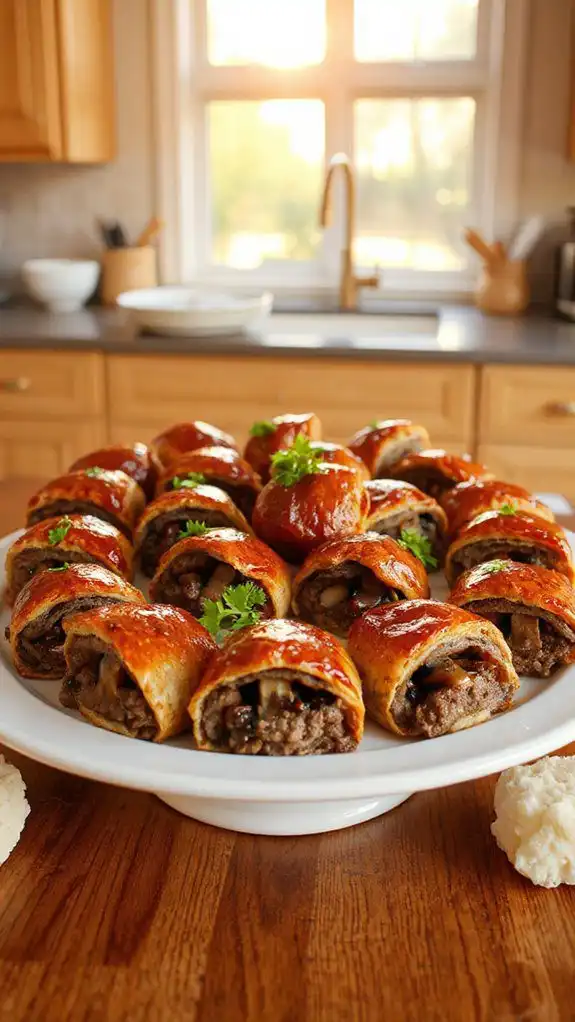 savory meatloafs with mushrooms
