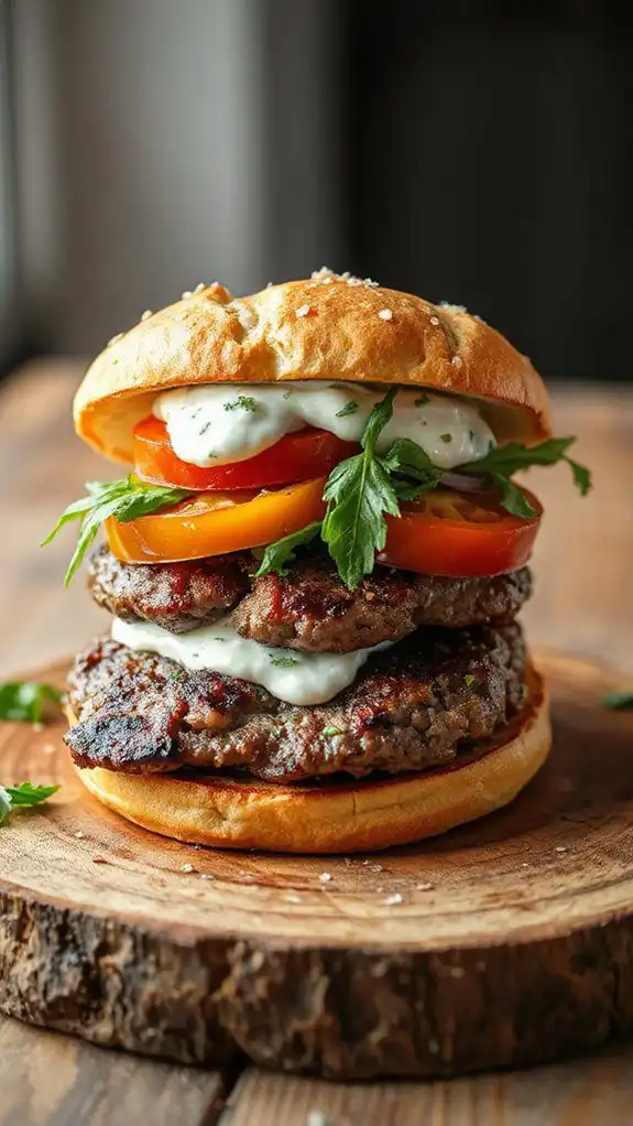 savory mediterranean lamb burger savory mediterranean lamb burger