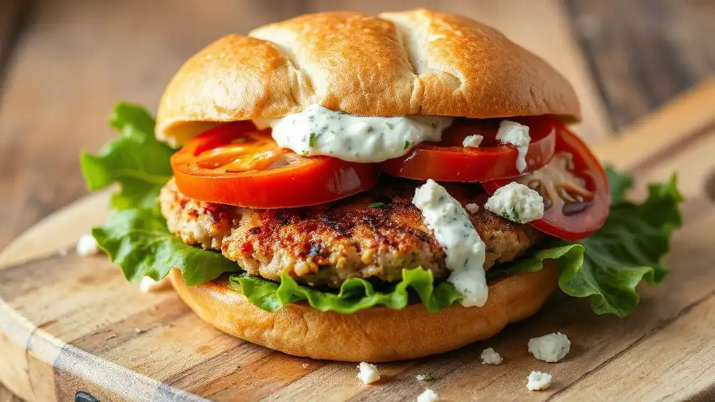 savory mediterranean turkey burger