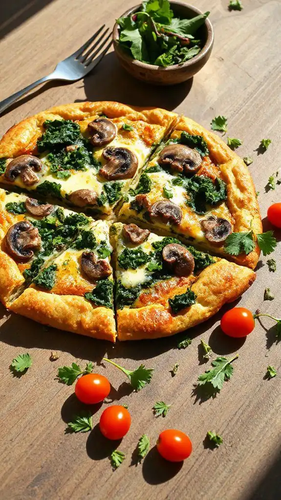 savory mushroom kale frittata savory mushroom kale frittata
