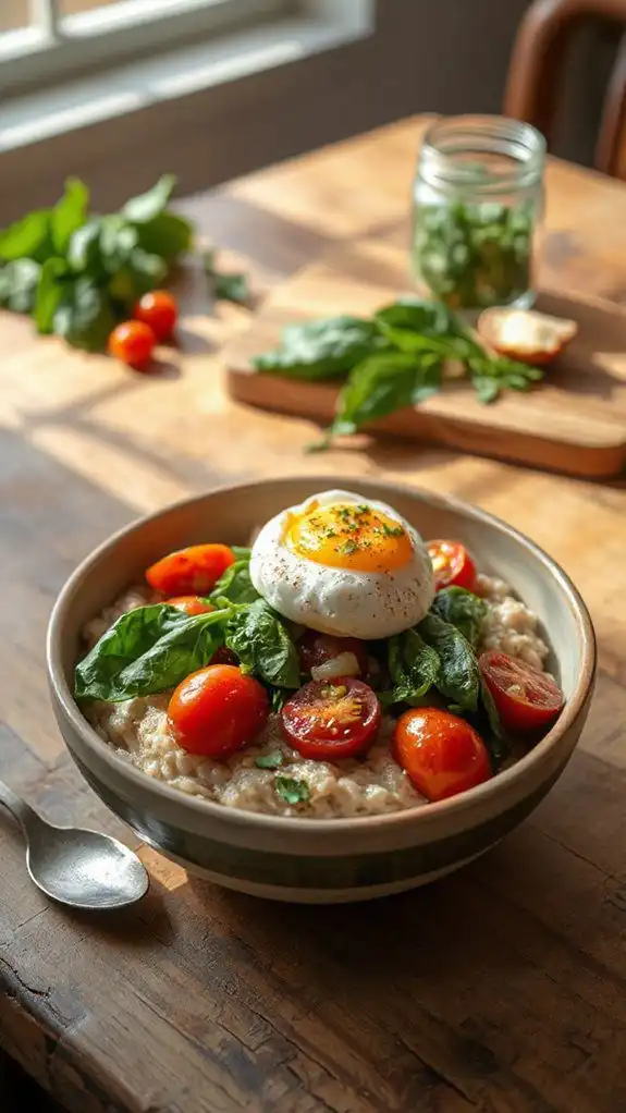 savory oatmeal breakfast bowl