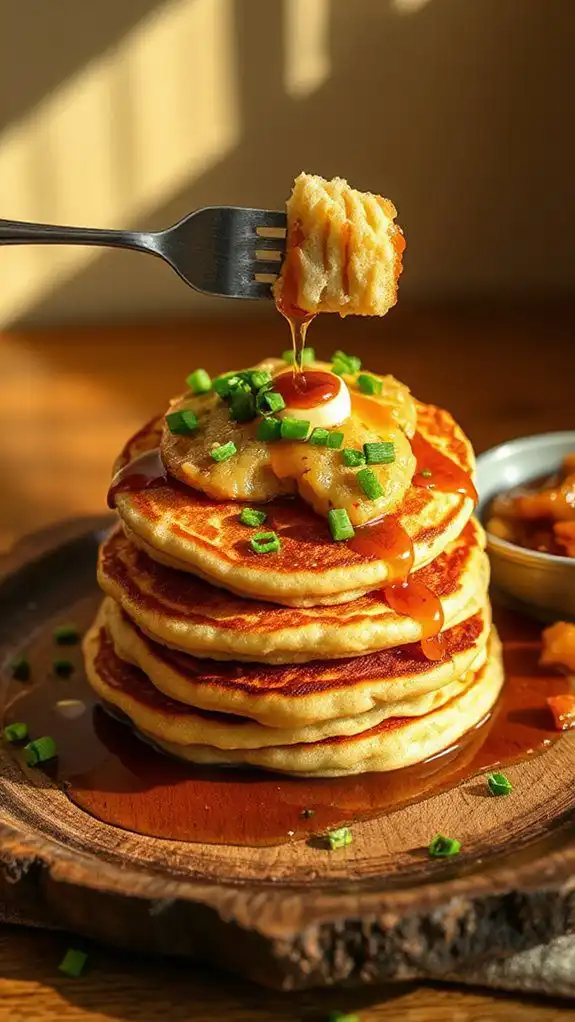 savory onion and cheese pancakes