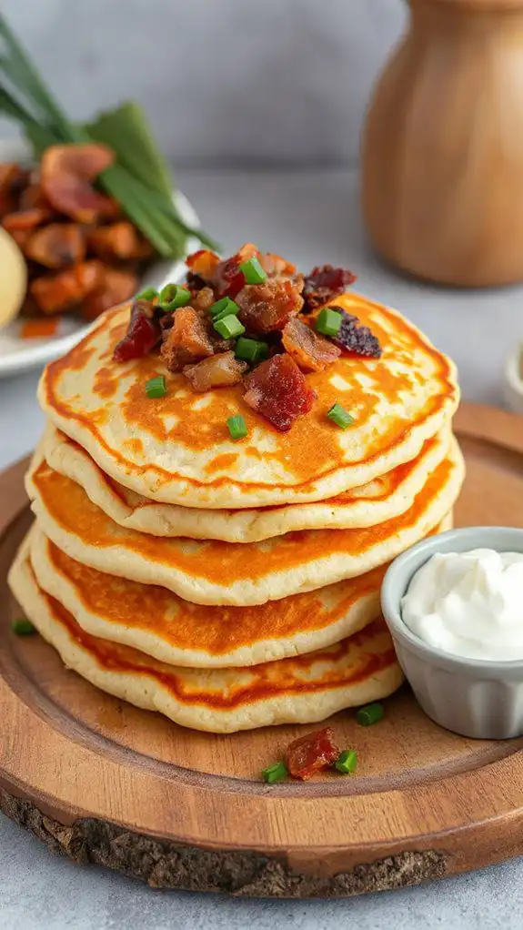 savory pancakes with bacon