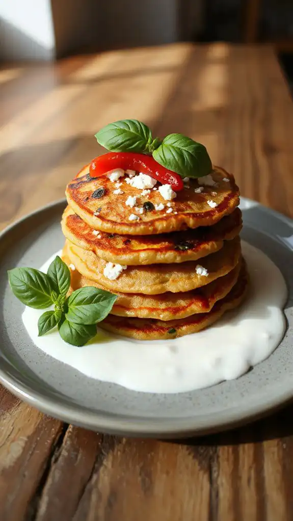savory pancakes with peppers