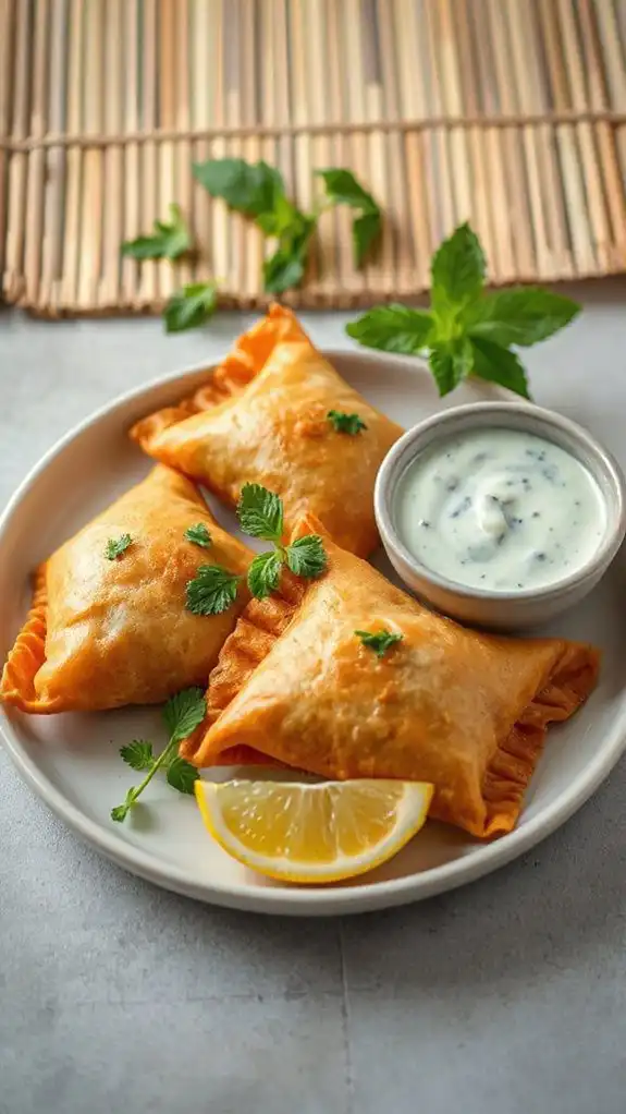 savory pastries with sauce savory pastries with sauce