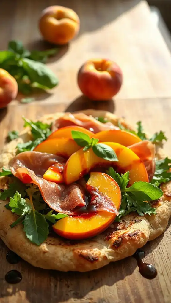 savory peach prosciutto flatbread savory peach prosciutto flatbread