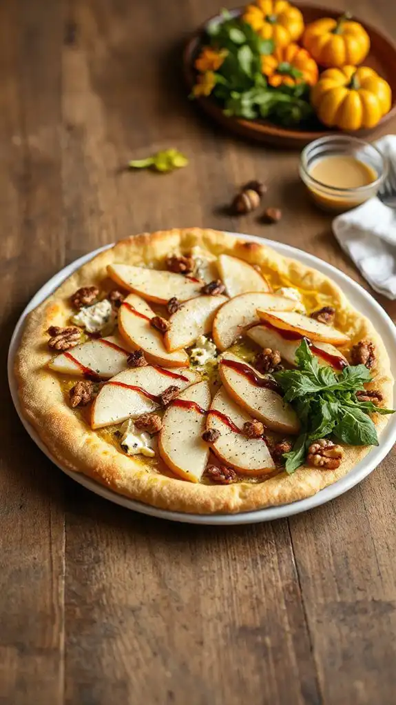 savory pear gorgonzola flatbread