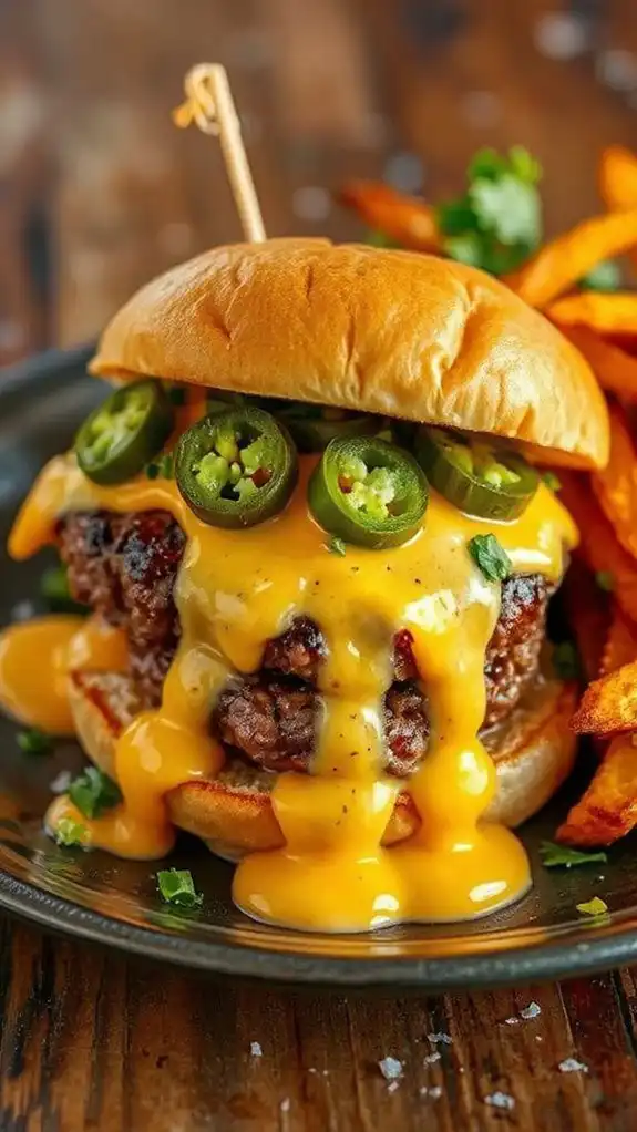 savory pepper jack burgers
