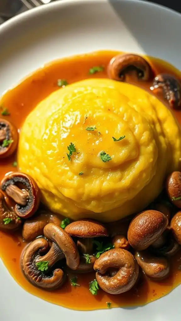 savory polenta with mushrooms