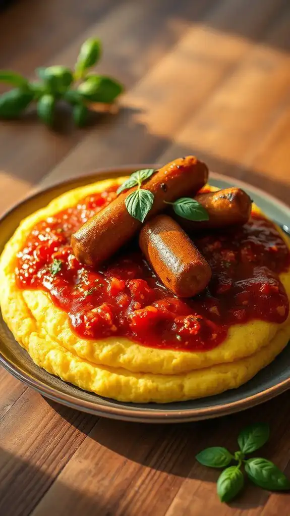savory polenta with sausage