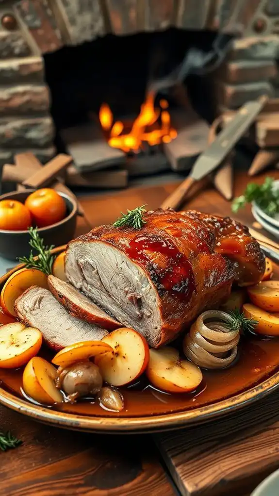 savory pork apple dish