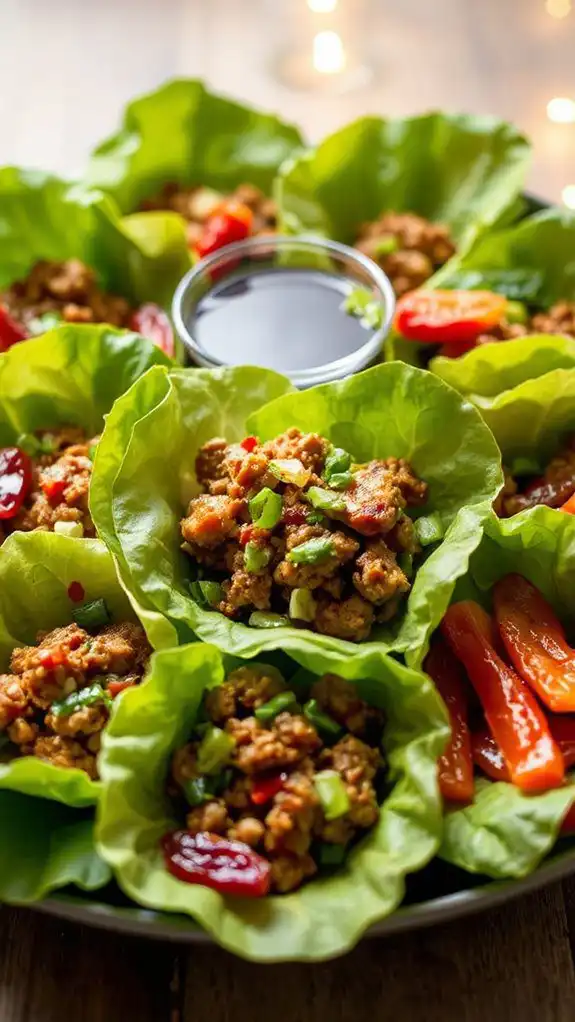 savory pork lettuce wraps