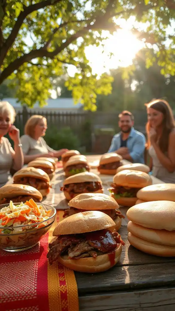 savory pork on buns