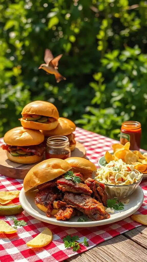 savory pulled pork sandwiches
