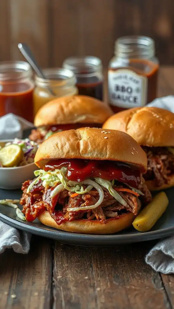 savory pulled pork sandwiches
