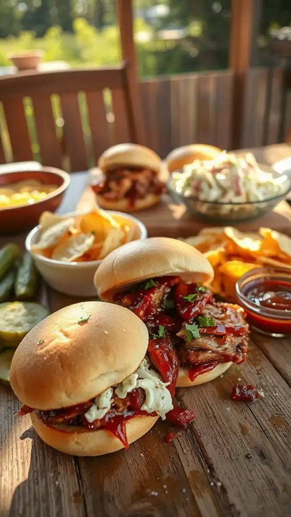 savory pulled pork sandwiches