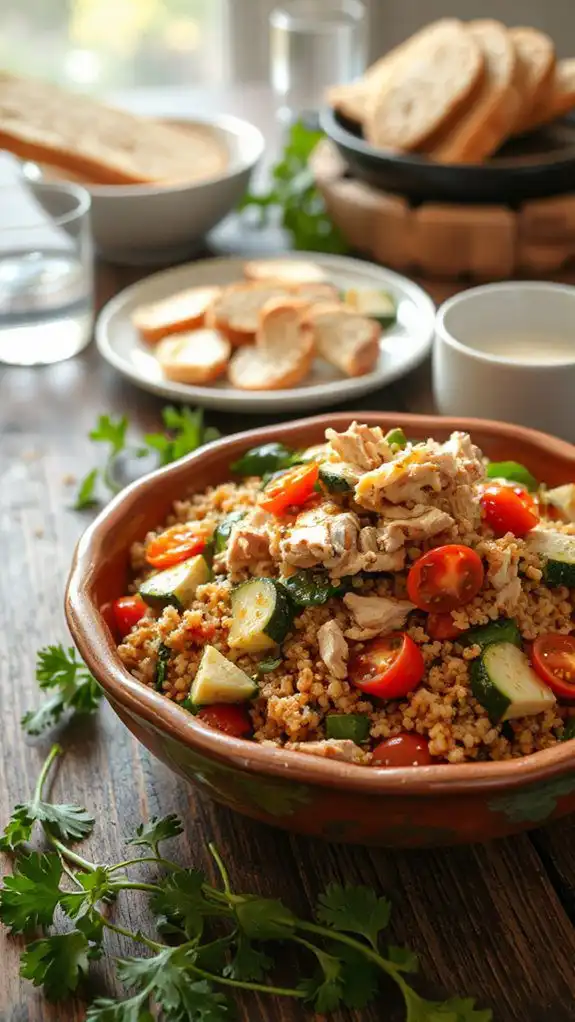 savory quinoa chicken casserole