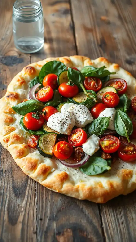 savory roasted vegetable flatbread savory roasted vegetable flatbread