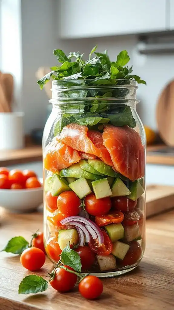 savory salmon avocado dish