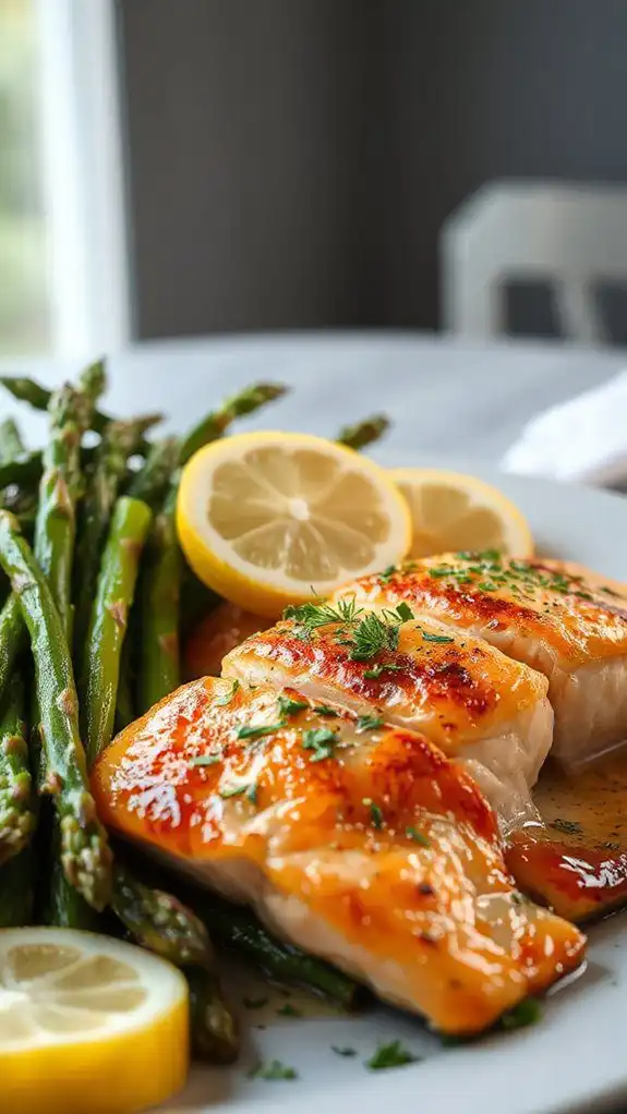 savory salmon with asparagus