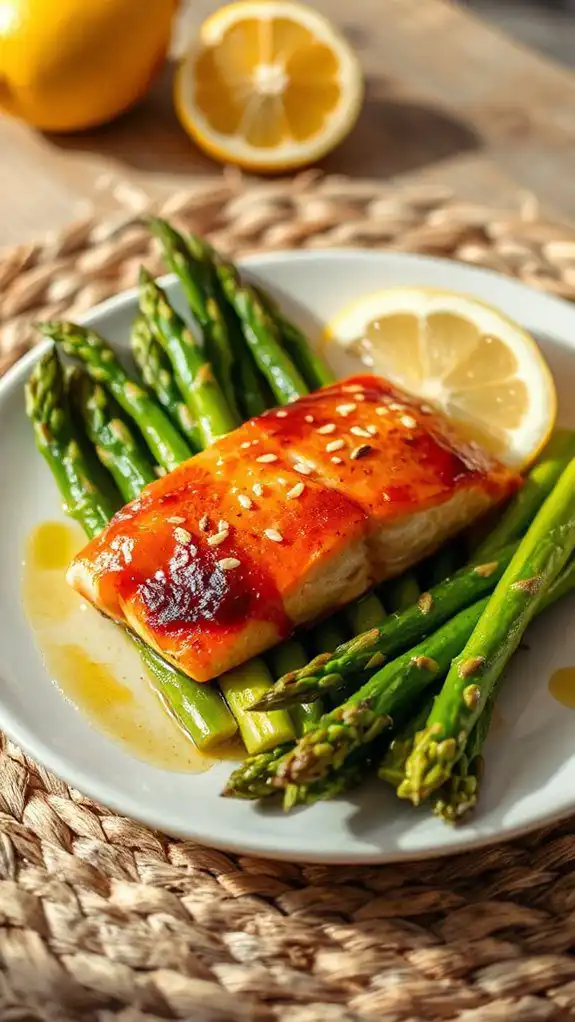 savory salmon with asparagus