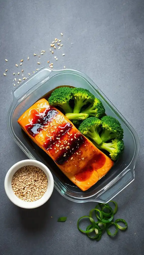 savory salmon with broccoli